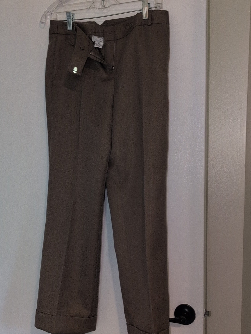 LOFT Tan Women's Dress Pants with Cuffed Hem